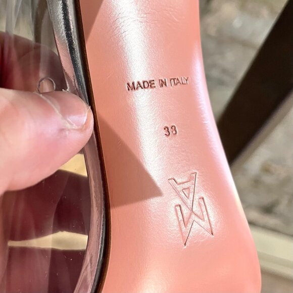 Amina Muaddi Rosie Glass Pointy Pump with Bow Accent - Picture 10 of 11